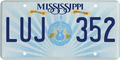 MS license plate LUJ352