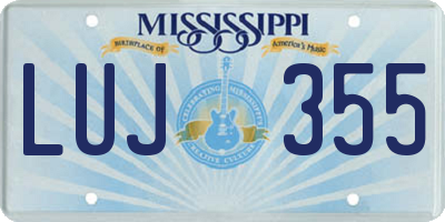 MS license plate LUJ355