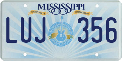 MS license plate LUJ356