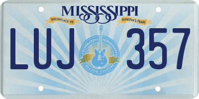 MS license plate LUJ357