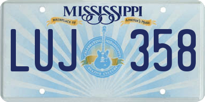 MS license plate LUJ358