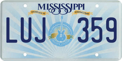 MS license plate LUJ359
