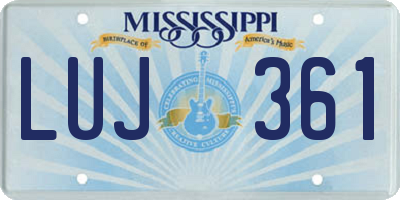 MS license plate LUJ361