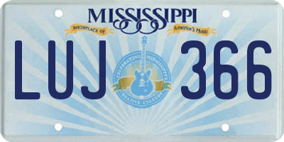 MS license plate LUJ366