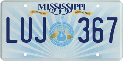 MS license plate LUJ367