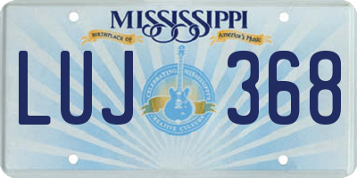 MS license plate LUJ368