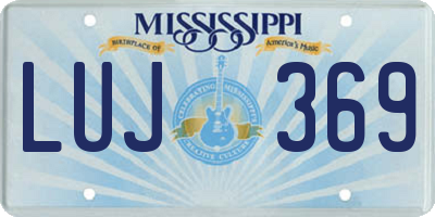 MS license plate LUJ369