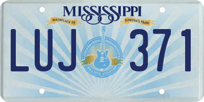 MS license plate LUJ371