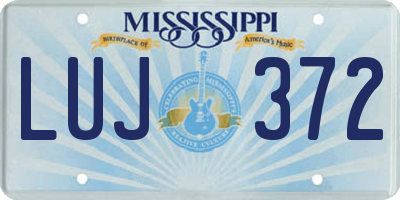 MS license plate LUJ372