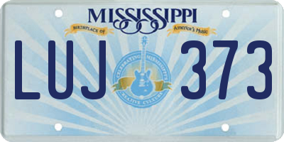 MS license plate LUJ373