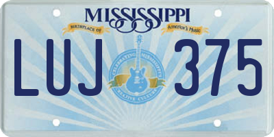 MS license plate LUJ375