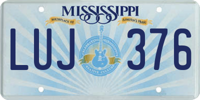 MS license plate LUJ376