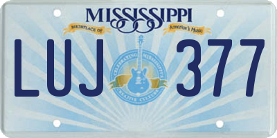 MS license plate LUJ377