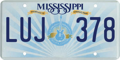 MS license plate LUJ378