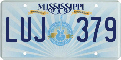MS license plate LUJ379
