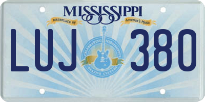 MS license plate LUJ380