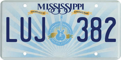 MS license plate LUJ382