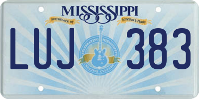 MS license plate LUJ383
