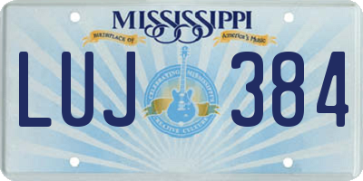 MS license plate LUJ384