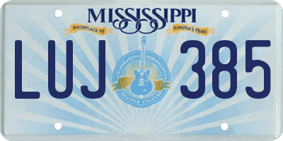 MS license plate LUJ385