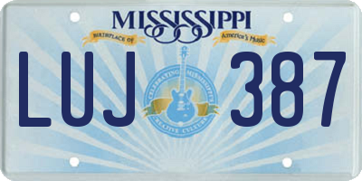 MS license plate LUJ387