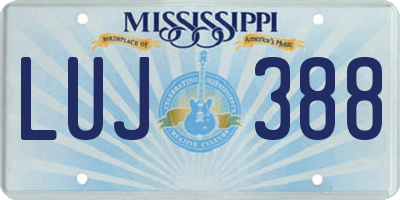 MS license plate LUJ388