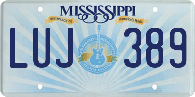 MS license plate LUJ389