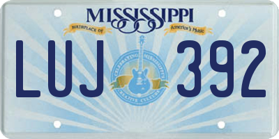 MS license plate LUJ392