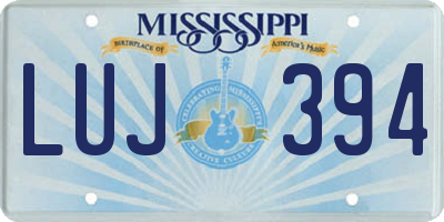 MS license plate LUJ394