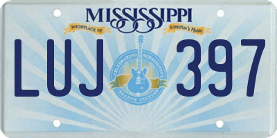 MS license plate LUJ397
