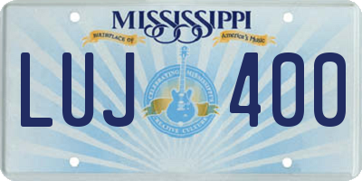 MS license plate LUJ400