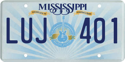 MS license plate LUJ401
