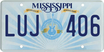 MS license plate LUJ406