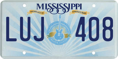 MS license plate LUJ408