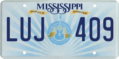 MS license plate LUJ409