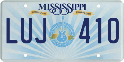 MS license plate LUJ410