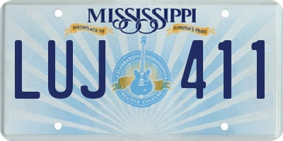 MS license plate LUJ411