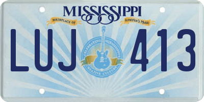 MS license plate LUJ413