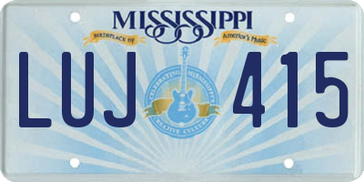 MS license plate LUJ415