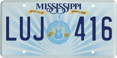 MS license plate LUJ416