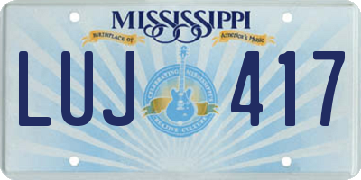 MS license plate LUJ417
