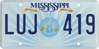 MS license plate LUJ419