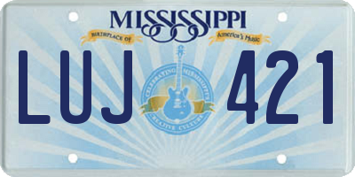 MS license plate LUJ421