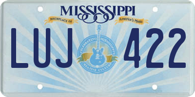 MS license plate LUJ422