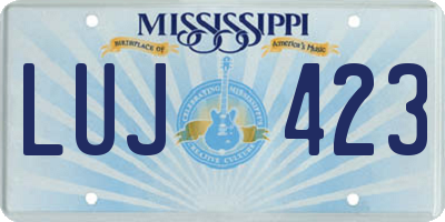 MS license plate LUJ423