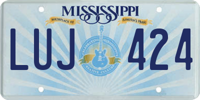 MS license plate LUJ424