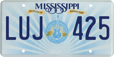 MS license plate LUJ425