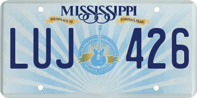 MS license plate LUJ426