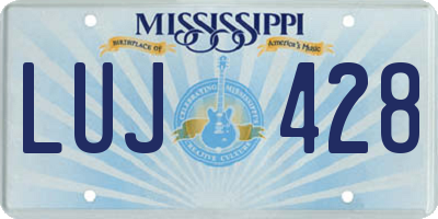 MS license plate LUJ428