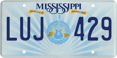 MS license plate LUJ429